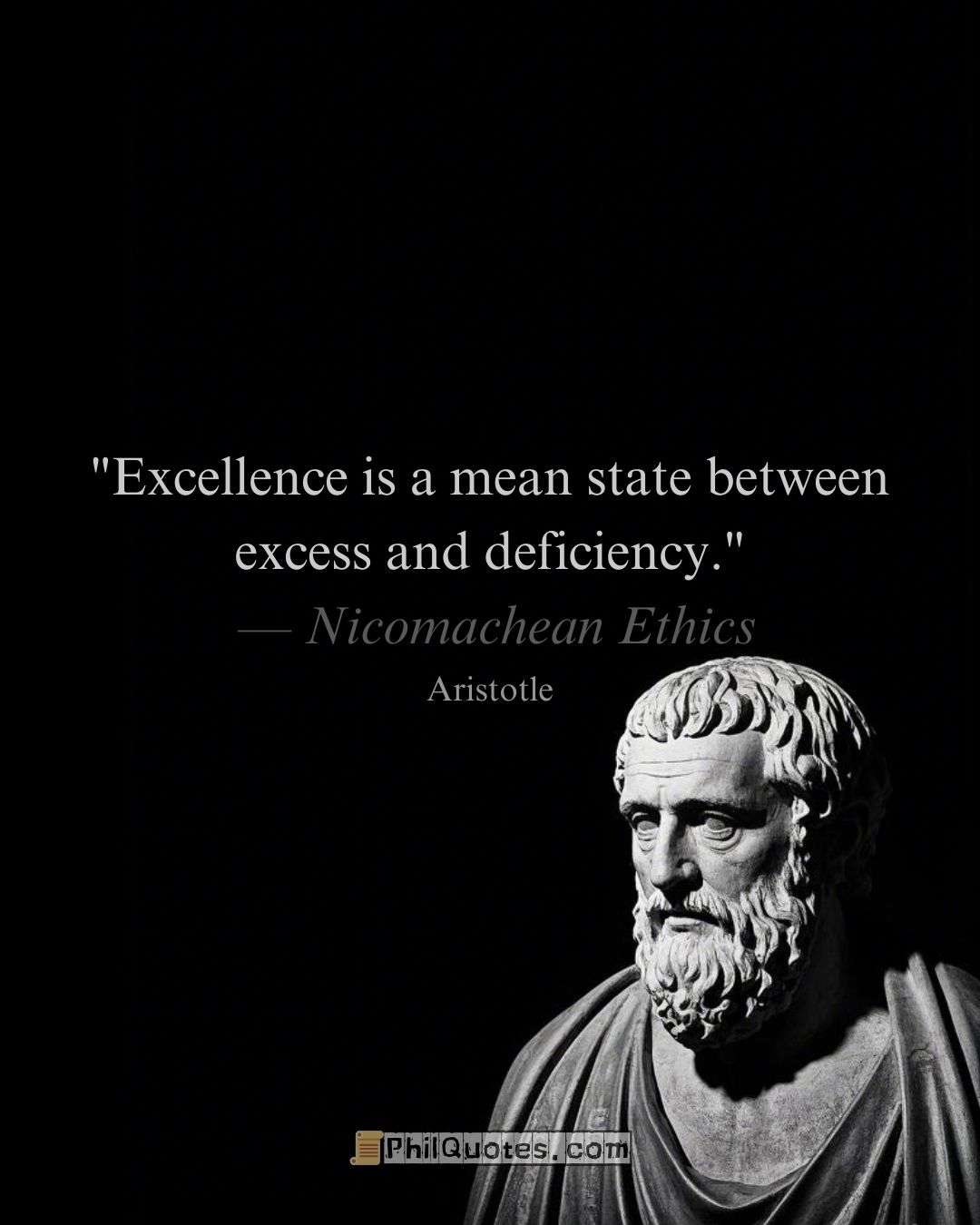 Aristotle Nicomachean Ethics Quote: ​“Excellence is a mean state between excess and deficiency.”​